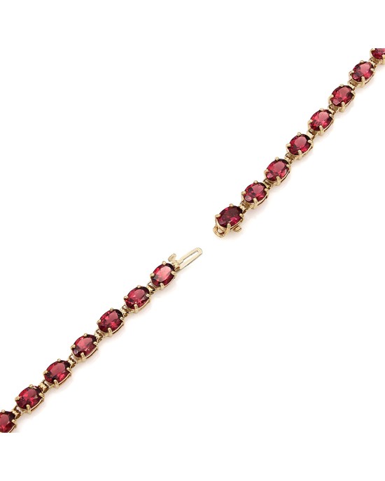14KY Garnet Inline Bracelet